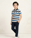 Boys Polo Half Zip Black/Teal Shirt