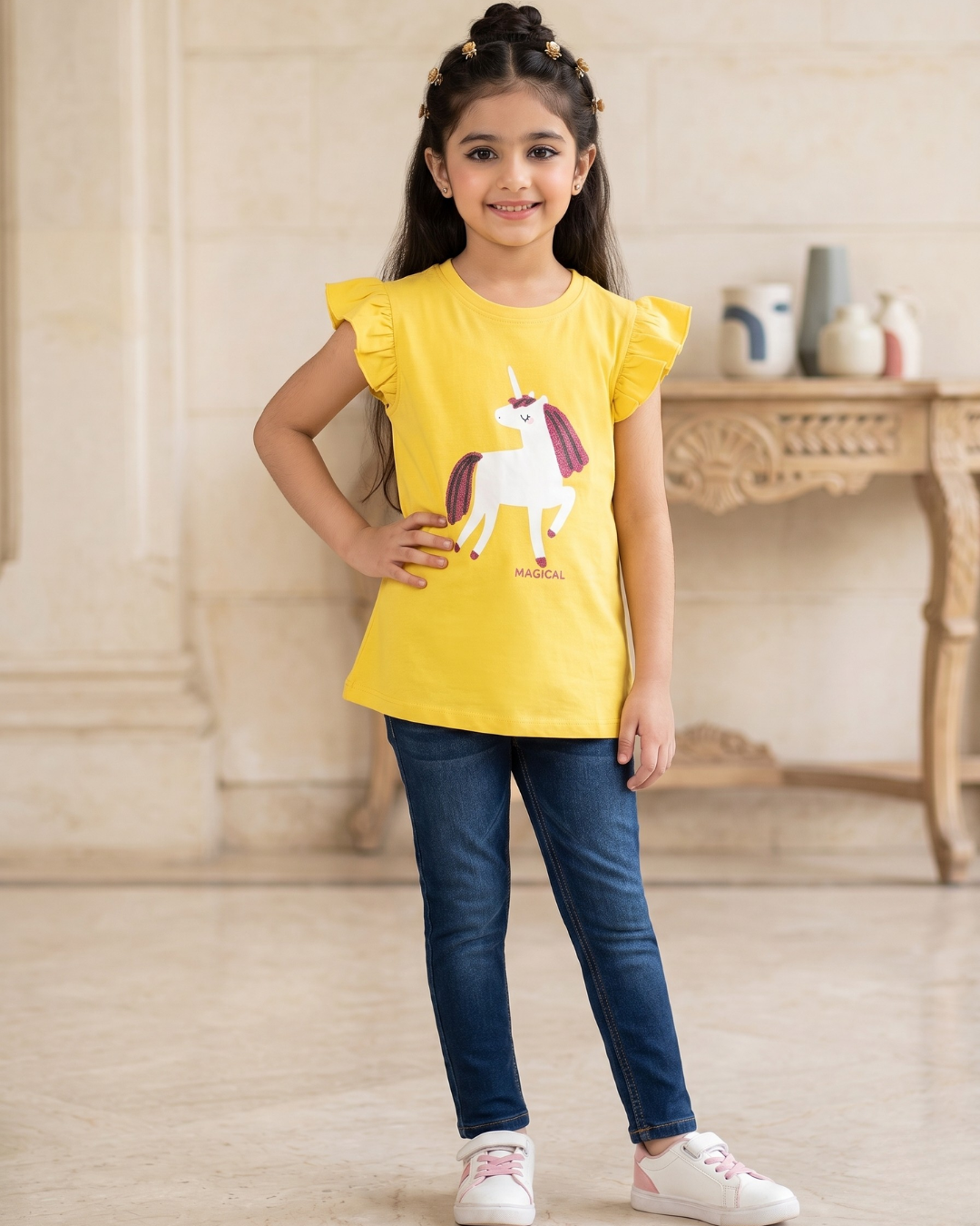 Girls Horse T-Shirt-JBGT-008