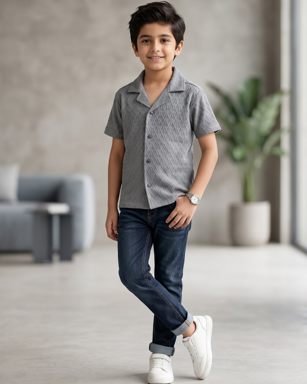 Pack of 3 Boys Jacquard Shirts