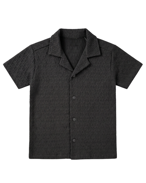 Boys Black Jacquard Shirt