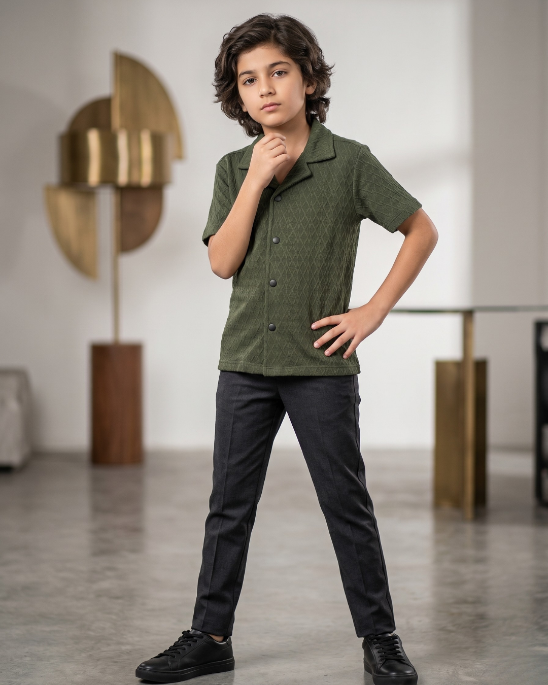 Pack of 3 Boys Jacquard Shirts