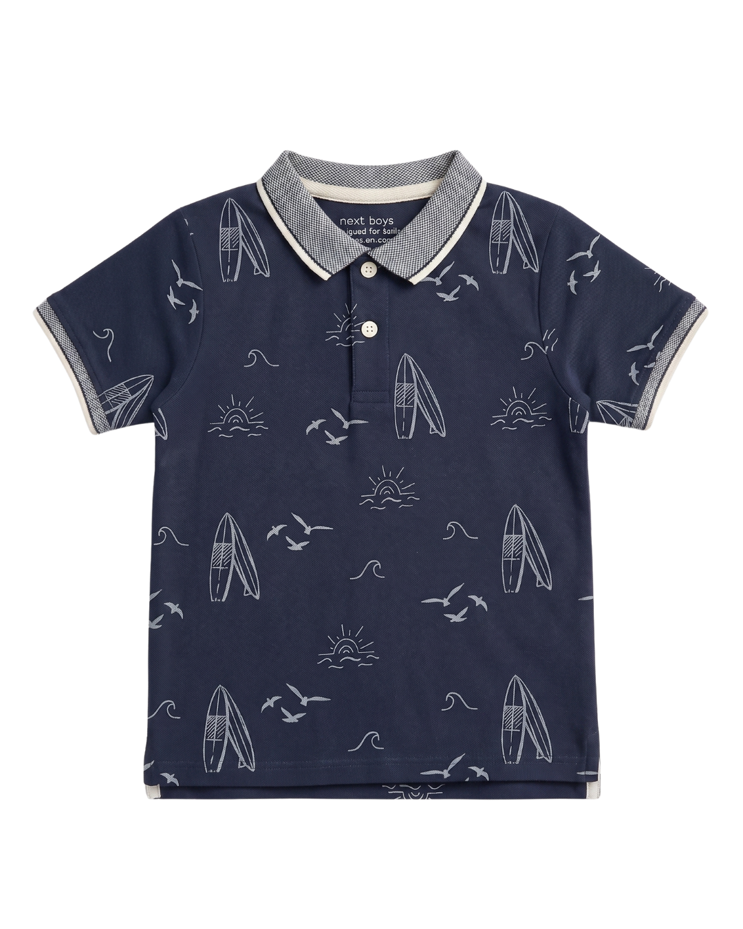 Boys Boat Printed Polo Shirt