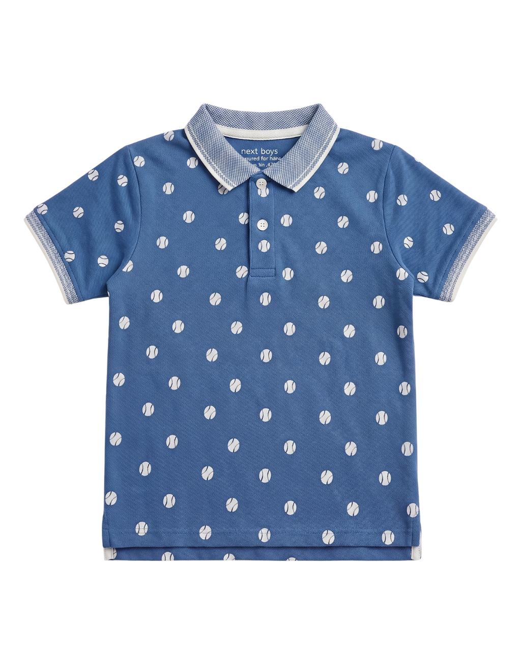 Boys Tennis Balls Printed Polo Shirt