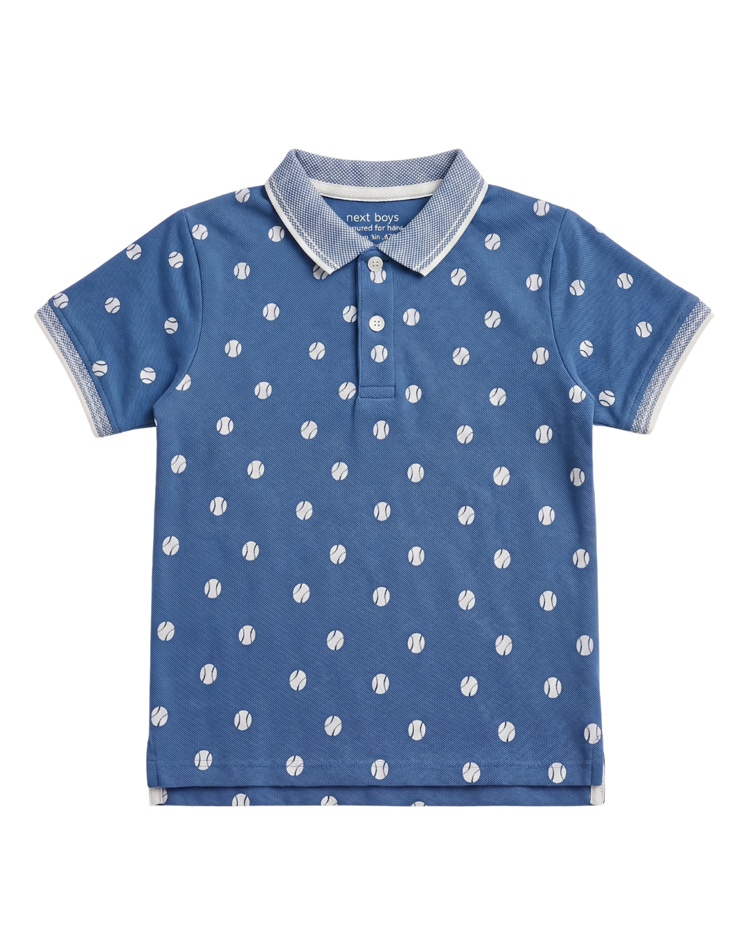 Boys Tennis Balls Printed Polo Shirt