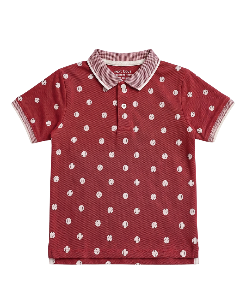 Boys Tennis Balls Printed Polo Shirt