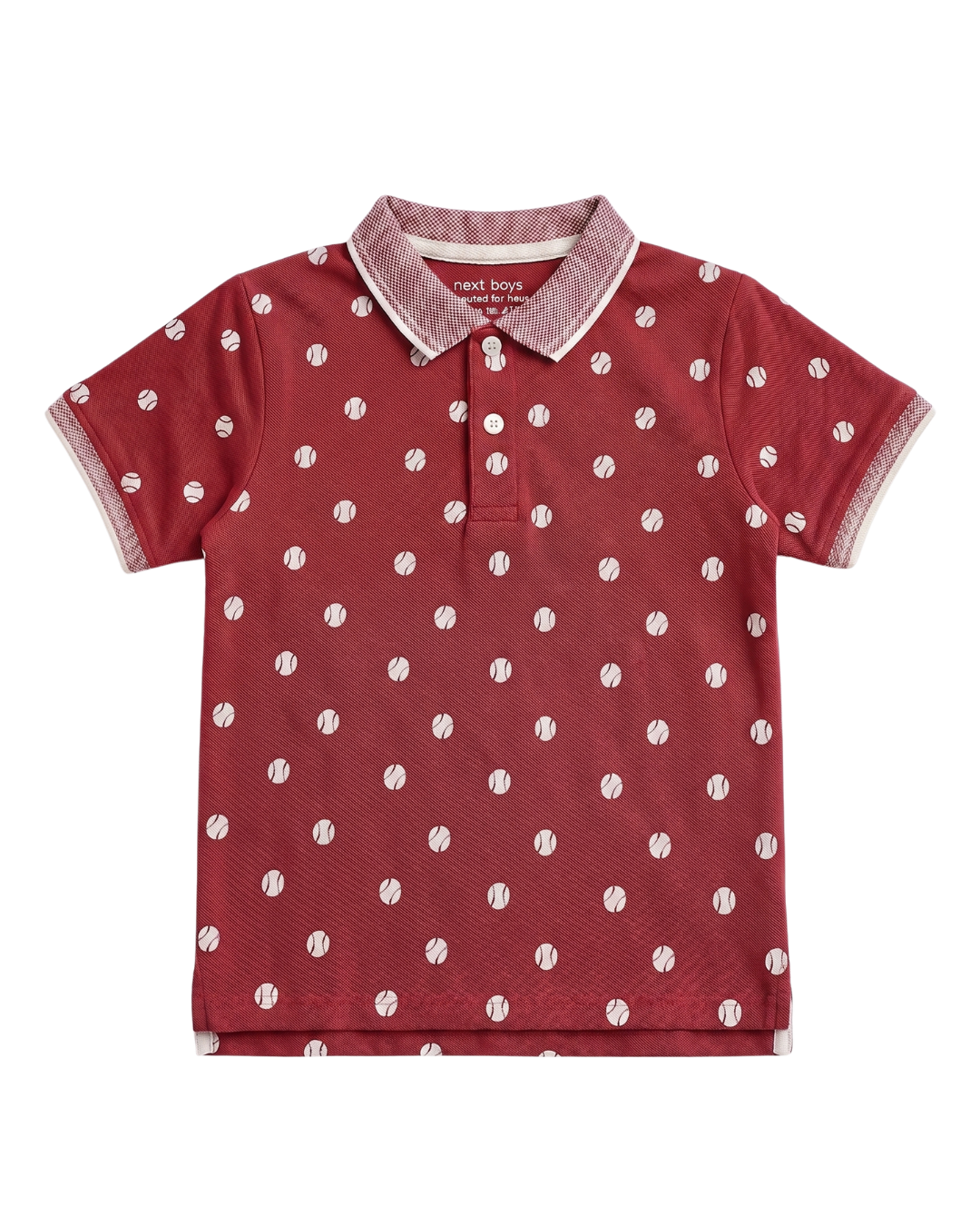 Boys Tennis Balls Printed Polo Shirt