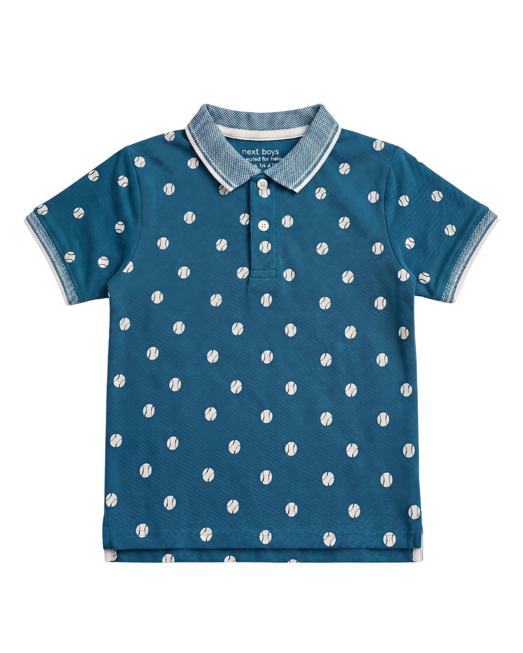 Boys Tennis Balls Printed Polo Shirt