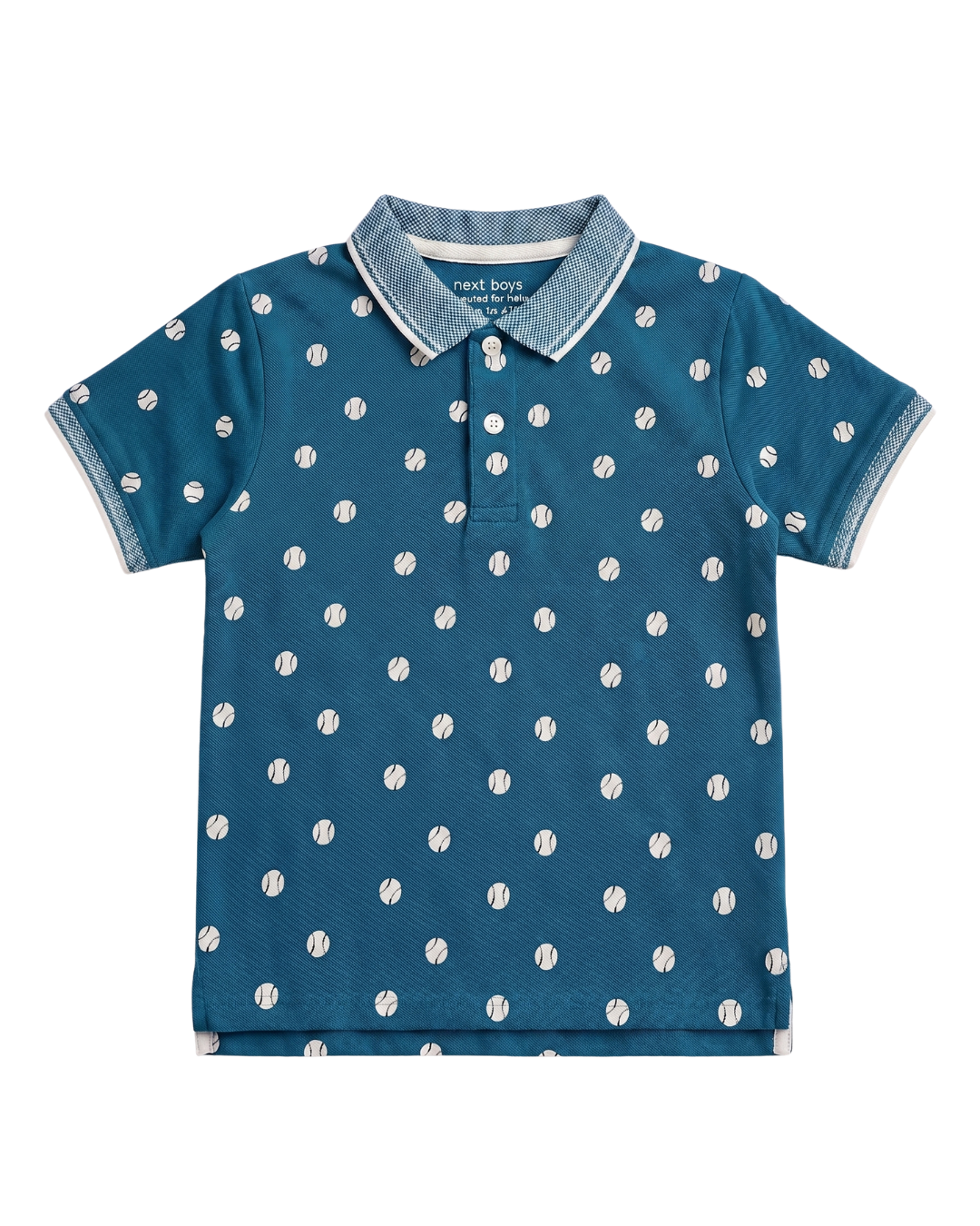 Boys Tennis Balls Printed Polo Shirt