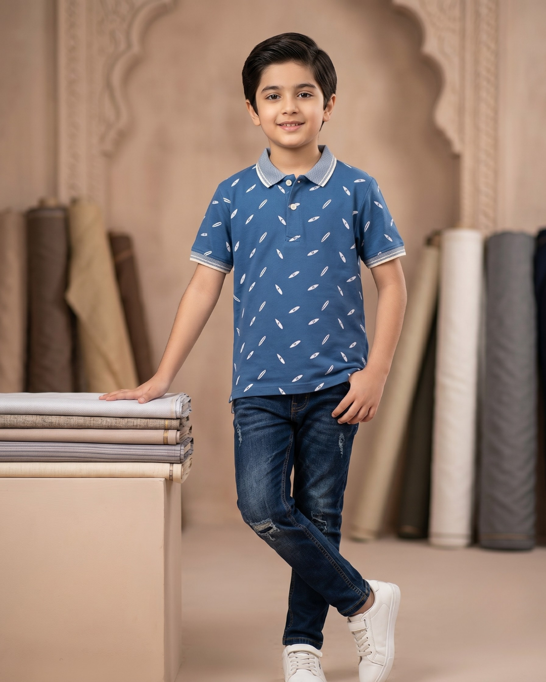 Boys Printed Polo Shirt