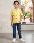 Boys Beach Tree Printed Polo Shirt