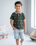 Boys Ocean Printed Polo Shirt