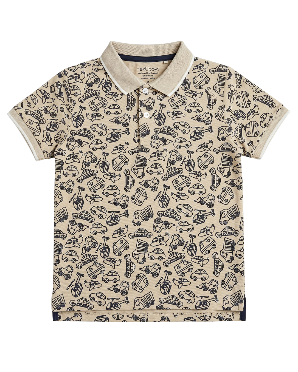 Boys Cars Printed Polo Shirt