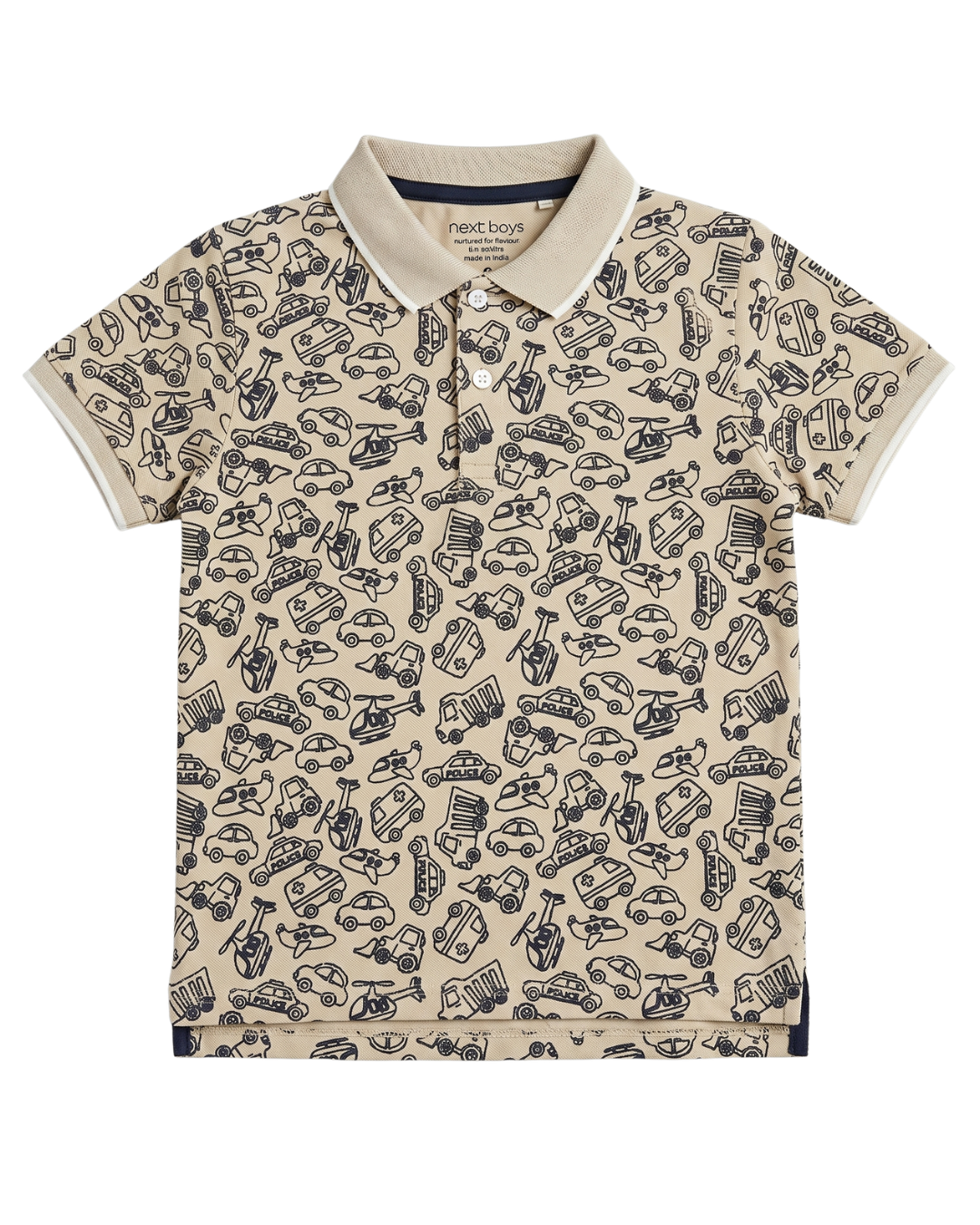 Boys Cars Printed Polo Shirt