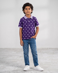 Boys Whale Printed Polo Shirt