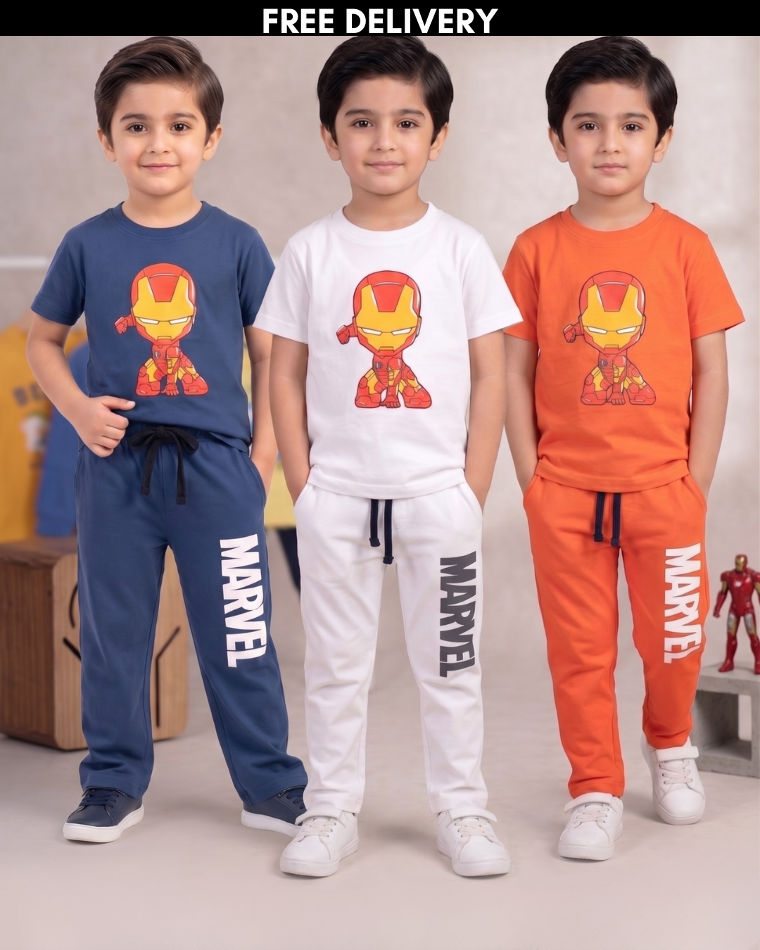 Pack of 3 Marvel Boys Cordset-JBBST-001