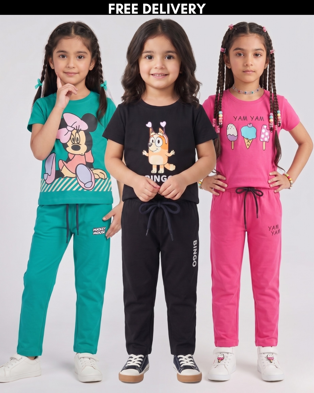 Pack of 3 Girls Set - (YamYam,Bingo,Minnie)