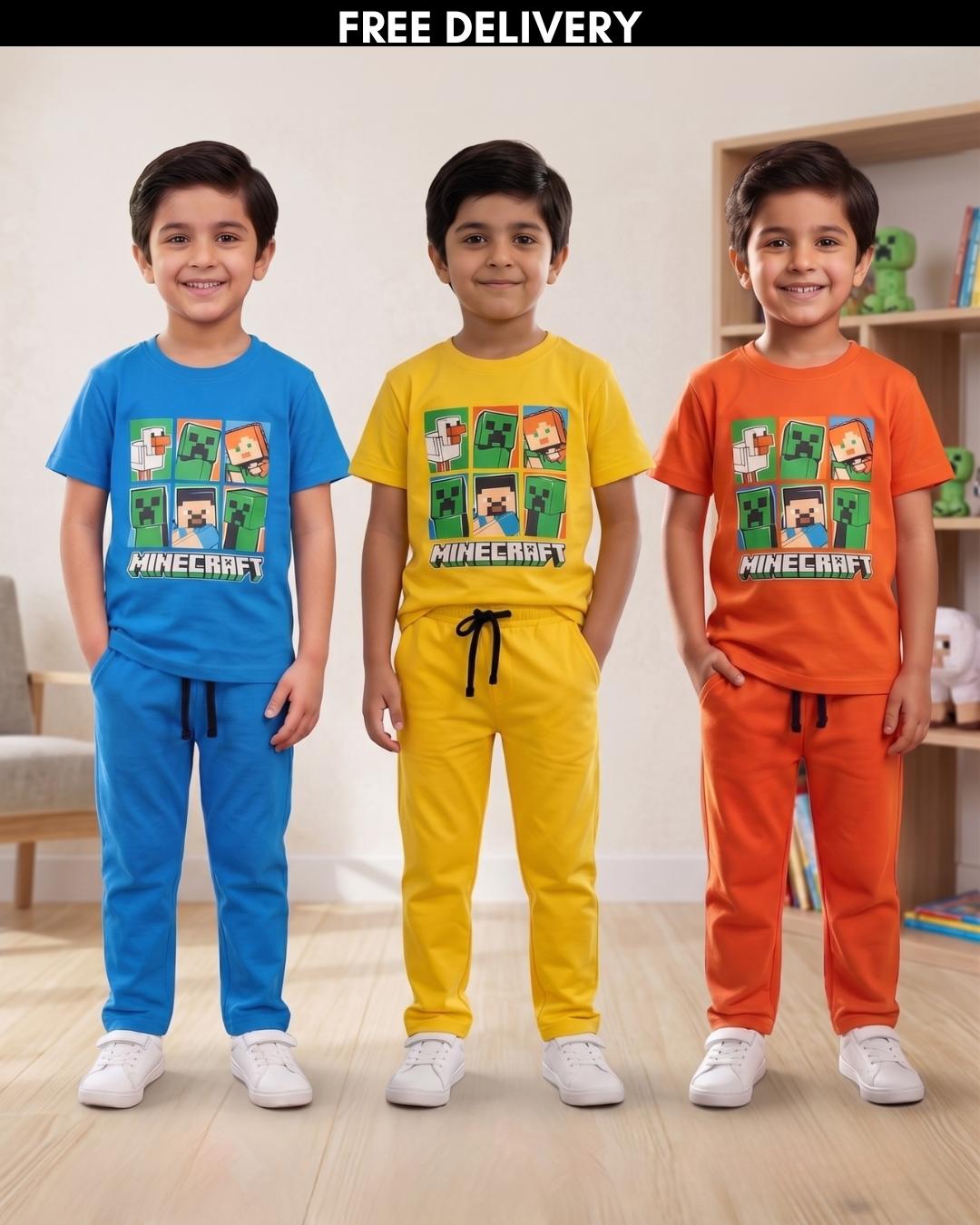 Pack of 3 Minecraft Boys Cordset-JBBST-005