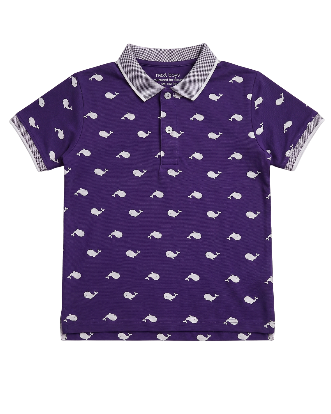 Boys Whale Printed Polo Shirt