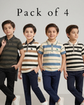 Pack of 4 Boys Polo Half Zip